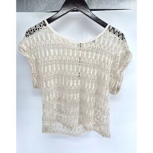 Forever 21 Beige Crochet Top - Size‎ Large